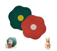 Flower Scratching Pad for Cats on Wall, Wall Mounted or Flat, Cat Toy, Dopamine Colors, 2-in-1 Paving and Hanging Cat Scratch Pads for Grinding Claws(Red+Green)(Red+Green)