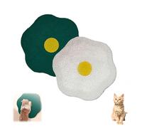 Flower Scratching Pad for Cats on Wall, Wall Mounted or Flat, Cat Toy, Dopamine Colors, 2-in-1 Paving and Hanging Cat Scratch Pads for Grinding Claws(Red+Green)(White+Green)