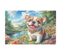 Flower Sea Cute BullPerro Puzzle 1000 Piezas Cartón Grueso para Adultos Y Adolescentes Ocio Doméstico Terapia Relajación Mejor Valorado Idea De Regalo 1000 PCS/75x50cm
