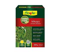 Flower - Semillas Kikuyu | Césped Resistente a Calor y Salinidad | Bajo Mantenimiento y Riego Eficiente | Cubre 25 m² | Ideal Climas Cálidos y Costas, 10.3x3.7x14.5 cm, Semilla