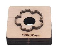 Flower Shape Cutting Die | Alloy Steel Hollow Stamping Cutter for Leather/Cardboard/Clay | DIY Leather Punching Tool with Wood Plate | 50x50mm Crafting Tool