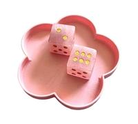 Flower Shape Dice Tray - 3D Printed Rolling Holder, Compact Game Dice Organizer, Decorative Tabletop Dices Catcher, Lightweight Storage Plate | For Board Games Family Nights Birthday Parties Home