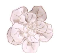 Flower Shaped Brooch 14cm Handmade Flower Rhinestone Brooch Fabric Crystal Corsage Wedding Party Badge Lapel Pins Jewelry Accessories(Color 1)