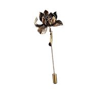 Flower Shaped Brooch Ancient Lotus Flower Brooch Shirt Lapel Pin Suit Corsage Long Needle Pins And Brooches For Women And Men Accessories(Color2)