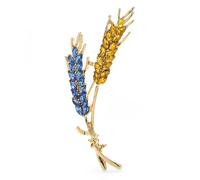 Flower Shaped Brooch Beautiful Wheat Designs Brooches Pins Crystal Charming Flowers Plants Casual Party Brooch(Color 5)