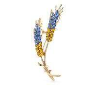 Flower Shaped Brooch Beautiful Wheat Designs Brooches Pins Crystal Charming Flowers Plants Casual Party Brooch(Color 6)