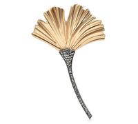 Flower Shaped Brooch Big Ginkgo Leaf Brooches For Women Men Charming Easy-match Plants Flower Party Office Brooch Pins