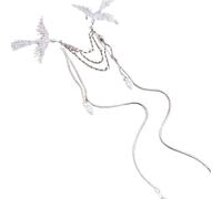 Flower Shaped Brooch Brooch Pins Delicate Long Fringe Brooches For Women Men Suit Bird Corsage Imitation Pearl Tassel Pin Accessory(Color 2)