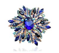 Flower Shaped Brooch Brooch Trend Style Alloy Metal Pearl Rhinestone Flower Drip Oil Women's Corsage(Color 1)