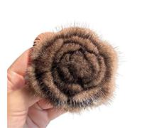 Flower Shaped Brooch Clothes Accessories Scarf Decorative Real Brooch Elegant Flower Sweater Pin(Dark Brown)