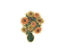 Flower Shaped Brooch Creative Cartoon Cute Sunflowers Brooch Paint Craft Alloy Pin Badge Clothing Bag Accessories Plant Jewelry