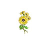 Flower Shaped Brooch Creative Cartoon Plants Flowers Metal Badge Pin Garden Style Greenery Sunflower Clothing Bag Accessories Brooch Jewelry(Color 3)