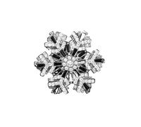 Flower Shaped Brooch Creative Rotating Snowflake Brooch Super Beautiful Three-dimensional Corsage Feminine Blazer Pin Accessory For Women And Men(Black)