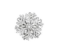 Flower Shaped Brooch Creative Rotating Snowflake Brooch Super Beautiful Three-dimensional Corsage Feminine Blazer Pin Accessory For Women And Men(White)