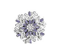 Flower Shaped Brooch Creative Rotating Snowflake Brooch Super Beautiful Three-dimensional Corsage Feminine Blazer Pin Accessory For Women And Men(Purple)