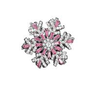 Flower Shaped Brooch Creative Rotating Snowflake Brooch Super Beautiful Three-dimensional Corsage Feminine Blazer Pin Accessory For Women And Men(Pink)