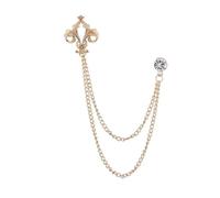 Flower Shaped Brooch Crystal Tassel Chain Brooch Pins Men Suit Corsage Vintage Rhinestone Badge Jewelry For Women Accessories(Color 1)