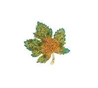 Flower Shaped Brooch Crystal Zircon Maple Leaf Brooch For Women Shiny Rhinestone Tulip Flower Brooches Pin Banquet(Color 9)