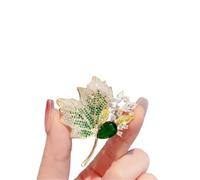 Flower Shaped Brooch Crystal Zircon Maple Leaf Brooch For Women Shiny Rhinestone Tulip Flower Brooches Pin Banquet(Color 2)