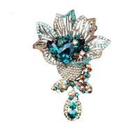 Flower Shaped Brooch Elegant Women Men Flower Solid Crystal Shining Brooch Pin Exquisite Pendant Badges Corsages