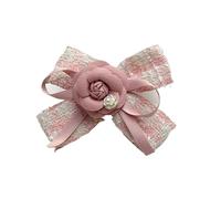 Flower Shaped Brooch Fabric Bow Brooch Cloth Art Camellia Flower College Style Shirt Collar Pins Jewelry Badge Accessories(Color 4)