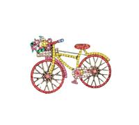 Flower Shaped Brooch Shining Bicycle Brooches For Women Unisex Beautiful Taking Flowers Bike Brooch Pins Badge Men Clothing Accessories(Yellow)