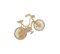 Flower Shaped Brooch Shining Bicycle Brooches For Women Unisex Beautiful Taking Flowers Bike Brooch Pins Badge Men Clothing Accessories(Gold)