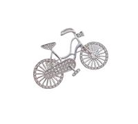 Flower Shaped Brooch Shining Bicycle Brooches For Women Unisex Beautiful Taking Flowers Bike Brooch Pins Badge Men Clothing Accessories(Silver)