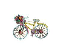 Flower Shaped Brooch Shining Bicycle Brooches For Women Unisex Beautiful Taking Flowers Bike Brooch Pins Badge Men Clothing Accessories(Blue)