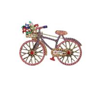 Flower Shaped Brooch Shining Bicycle Brooches For Women Unisex Beautiful Taking Flowers Bike Brooch Pins Badge Men Clothing Accessories(Pink)