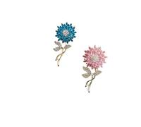 Flower Shaped Brooch Sunflower Brooch Universal Exquisite Alloy Buckle Pin Backpack Scarf Accessory(Blue)