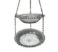 Flower Shaped Hanging Bird Feeder, Small Bird Bath, Cages & Accessories Drinking, Feeding Pool, Outdoor Garden Yard Deck Patio Pavilion Trellis, Decorative Water Feature for Birds