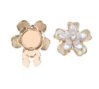 Flower Shirt Cufflink For Women,Clip On Elegant Jewelry,Flower Cufflink - Pearl F́lower Shirt Cuff Links,metal Button Covers- For Business Wedding Birthday Party Tuxedo Suit Dress Clothing