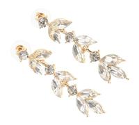 Flower Statement Women Chunky Festival Pendant Dangle Aura Pearl Drop Fidget Earrings Hoops Pin Zinc Alloy Beige