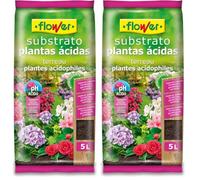 Flower - Substrato para Plantas Ácidas | Apto para Azaleas, Hortensias, Camelias, Gardenias | Incluye Guano, Abono y Fertilizante Universal | Marrón, 24x4.5x39 cm (Paquete de 2)