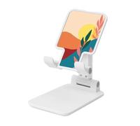 Flower Sunset Boho - Soporte plegable para teléfono celular, ángulo ajustable, altura de escritorio, portátil, compatible con todos los teléfonos inteligentes, estilo blanco