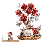 Flower Table Ornament - 2D Acrylic Decorative Centerpiece, Elegant Design with Display Stand for Daily Use Home Decor Accent for Study Desk Living Room Bedroom Mothers Day Gift for Mom Interior