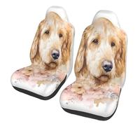 Flower the Golden Retriever - Fundas de asiento delantero solo para mujeres y hombres, fundas de asiento con bolsillo organizador para SUV, camión, sedán, coches