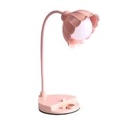 Flower Theme Desk Lamp - Rechargeable Non Glare Dimmable Table Lamp, Indoor Light | LED Study Reading Ļamp, Adjustable Brightness Home Living Room Dorm Room Accessory With Students Teens Adults Family