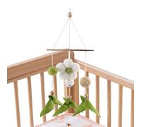 Flower Themed Crib Mobile, Felt Crib Toys Dangling, Hand-Sewn Boho Nursery Decor, Wind Chime Toy for Bedroom, Bassinet, Playpen, Bedside, Overhead Decoration, 12.6x4.13 inches