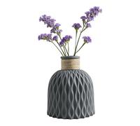 Flower Vase Decor Set - Modern Textured Planter Design, Small Decorative Vase System, 5.71x4.72x4.72 Inch Size Piece, Coffee Table Living Room Use, Wedding Office Shelf Home Accent