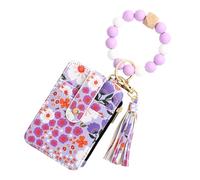 Flower Wallet Purse, Llavero Wristlet Wallet, Folded Edge Wallet, Lovely Faux Leather Purse, Small Credit Card Wallet, Silicone Bracelet Wallet, Cute Wallet for Women, Lavanda., Se référer au