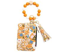 Flower Wallet Purse, Llavero Wristlet Wallet, Folded Edge Wallet, Lovely Faux Leather Purse, Small Credit Card Wallet, Silicone Bracelet Wallet, Cute Wallet for Women, amarillo, Se référer au