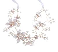 Flower Wedding Crystal Hair Hoop Rhinestone/Pearls Fairy Bride Pearls Crown Headband Headdress Tiara