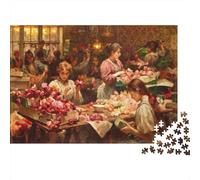 Flower Workshop Puzzle 1000 Piezas Reciclado Oil Painting Puzzles for Chico & Chica Parent Boy & Girl Accesorios para Juegos Developing Boy & girlren‘s Inteligencia Educativo 70x50cm/1000Ps