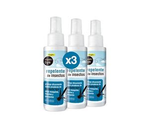FLOWER x 3 Repelente Mosquitos Aerosol 100 ML | Spray Protector Insectos, Mosquito Tigre, Garrapatas | Protección 8 Horas Cuerpo y Cara | Fórmula Potente Sin Componentes Dañinos