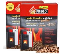 FLOWER x2 Deshollinador para Estufas y Calderas de Pellet 3 kg | Elimina Acumulación Hollín, Alquitrán y Polvo | Limpieza Fácil | Ahorro de Combustible | Mayor Vida Útil Chimena y Conductos