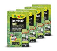FLOWER x3 Herbicida Total Ecológico de Origen Natural hasta 450 m² | Elimina Malas Hierbas y Musgos | Resultados Visibles en 2 Horas | 750ml + Dosificador para Diluir en 15L Agua | Súper Concentrado