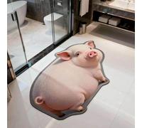flowereyes Alfombra 3D con Motivos de Animales, Forma Irregular Alfombra de Diatomeas Antideslizante para Entrada Ducha Cocina Hogar y Hotel