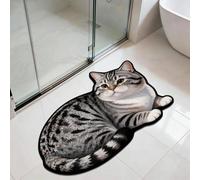 flowereyes Alfombra 3D con Motivos de Animales, Forma Irregular Alfombra de Diatomeas Antideslizante para Entrada Ducha Cocina Hogar y Hotel